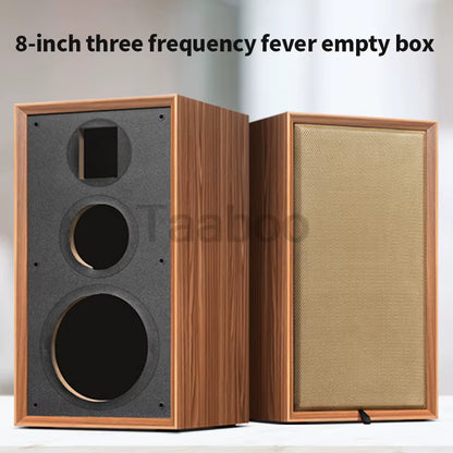 8 Inch Three-Way Labyrinth Speaker Empty Box Bookshelf Speaker Home Speaker DIY Hifi Audio Wooden Handmade Box Passive Speaker