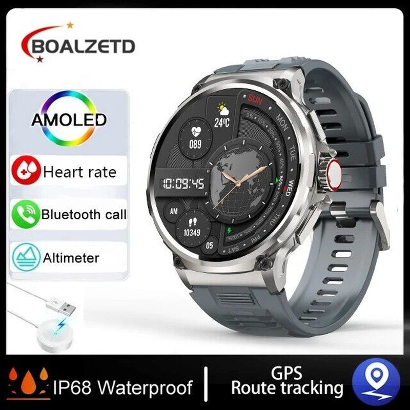 1.85" Ultra HD Smartwatch GPS Bluetooth Call Health Monitoring Watch Gym Gift